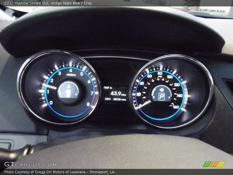 Indigo Night Blue / Gray 2012 Hyundai Sonata GLS