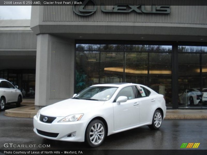 Glacier Frost Pearl / Black 2008 Lexus IS 250 AWD