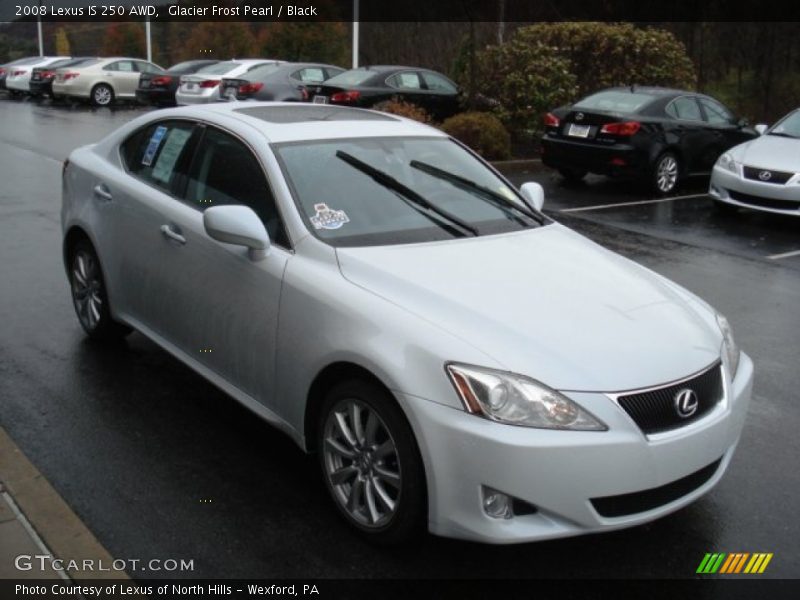 Glacier Frost Pearl / Black 2008 Lexus IS 250 AWD