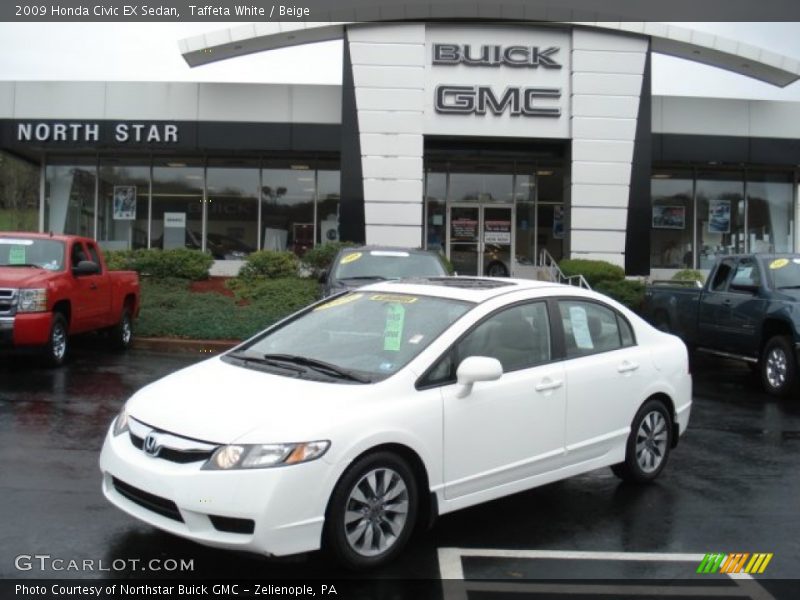 Taffeta White / Beige 2009 Honda Civic EX Sedan