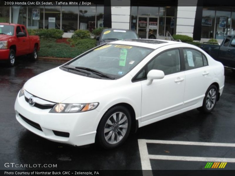 Taffeta White / Beige 2009 Honda Civic EX Sedan
