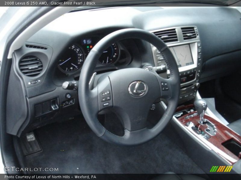 Glacier Frost Pearl / Black 2008 Lexus IS 250 AWD