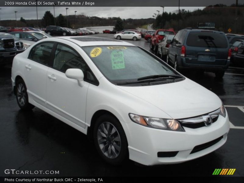 Taffeta White / Beige 2009 Honda Civic EX Sedan