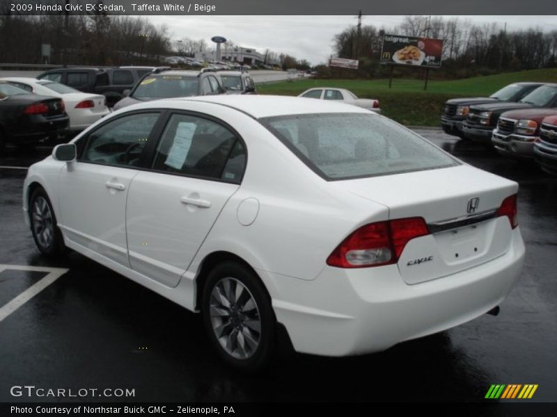 Taffeta White / Beige 2009 Honda Civic EX Sedan
