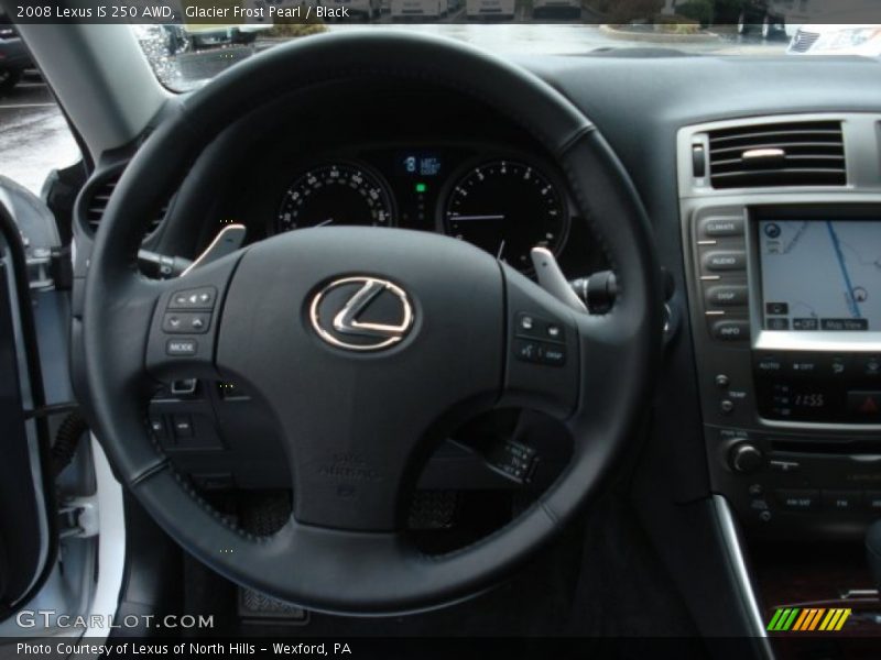 Glacier Frost Pearl / Black 2008 Lexus IS 250 AWD