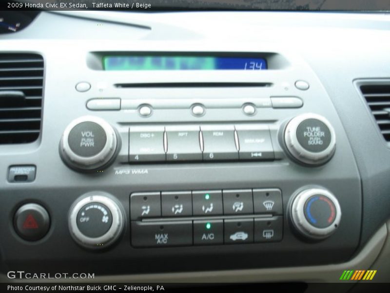 Taffeta White / Beige 2009 Honda Civic EX Sedan