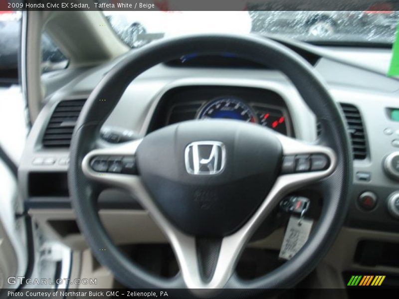 Taffeta White / Beige 2009 Honda Civic EX Sedan