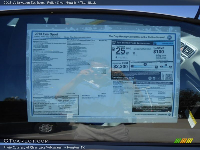 Reflex Silver Metallic / Titan Black 2013 Volkswagen Eos Sport