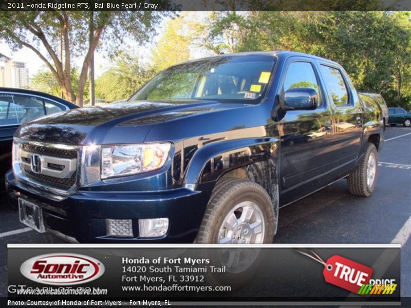 Bali Blue Pearl / Gray 2011 Honda Ridgeline RTS
