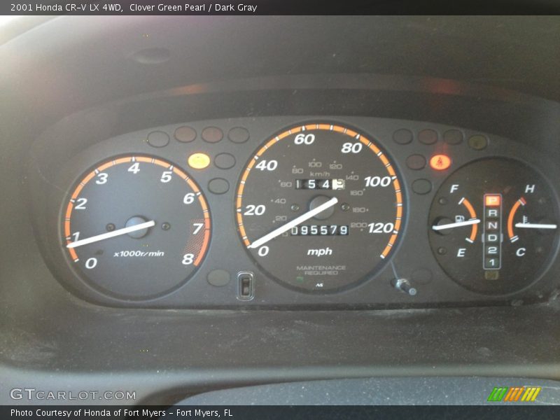 Clover Green Pearl / Dark Gray 2001 Honda CR-V LX 4WD