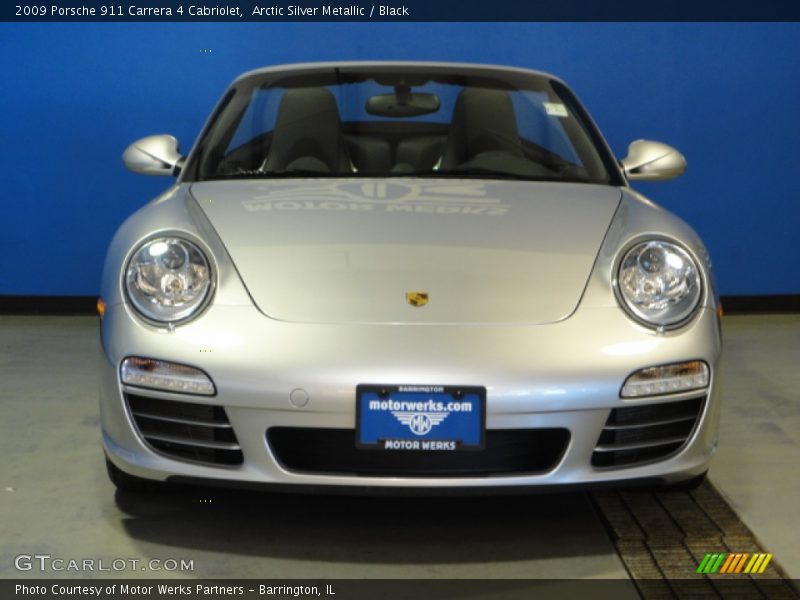 Arctic Silver Metallic / Black 2009 Porsche 911 Carrera 4 Cabriolet
