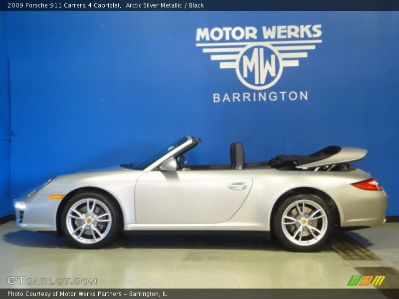 Arctic Silver Metallic / Black 2009 Porsche 911 Carrera 4 Cabriolet