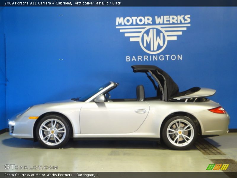 Arctic Silver Metallic / Black 2009 Porsche 911 Carrera 4 Cabriolet