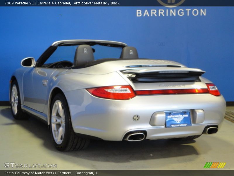 Arctic Silver Metallic / Black 2009 Porsche 911 Carrera 4 Cabriolet