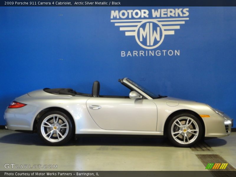 Arctic Silver Metallic / Black 2009 Porsche 911 Carrera 4 Cabriolet