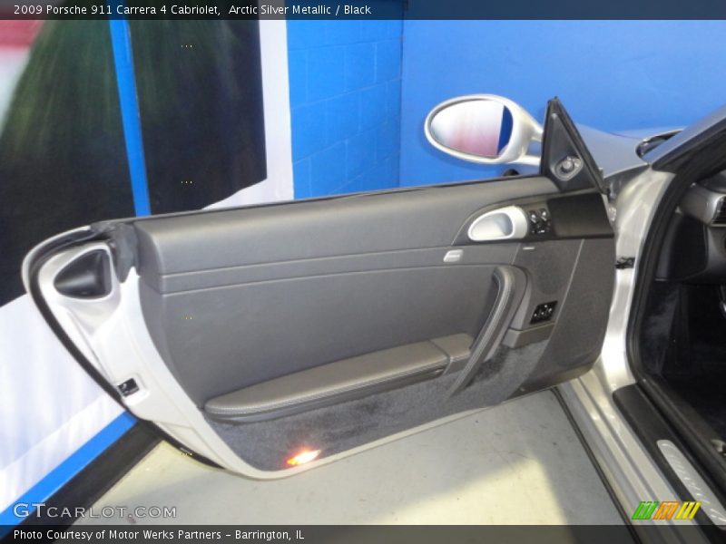 Arctic Silver Metallic / Black 2009 Porsche 911 Carrera 4 Cabriolet