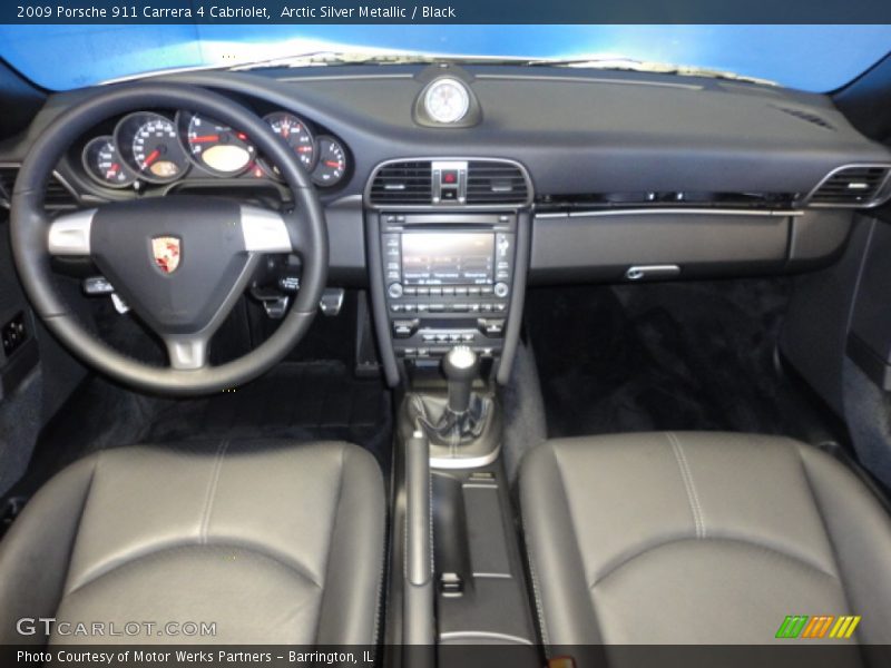 Arctic Silver Metallic / Black 2009 Porsche 911 Carrera 4 Cabriolet