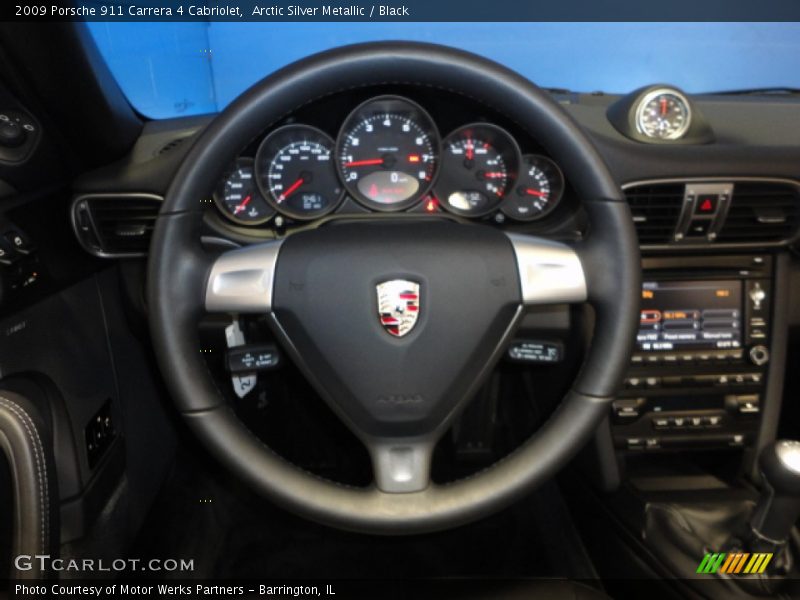 Arctic Silver Metallic / Black 2009 Porsche 911 Carrera 4 Cabriolet