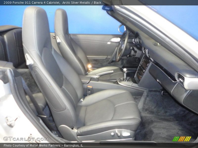 Arctic Silver Metallic / Black 2009 Porsche 911 Carrera 4 Cabriolet