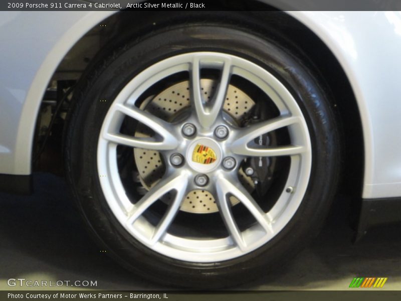 Arctic Silver Metallic / Black 2009 Porsche 911 Carrera 4 Cabriolet