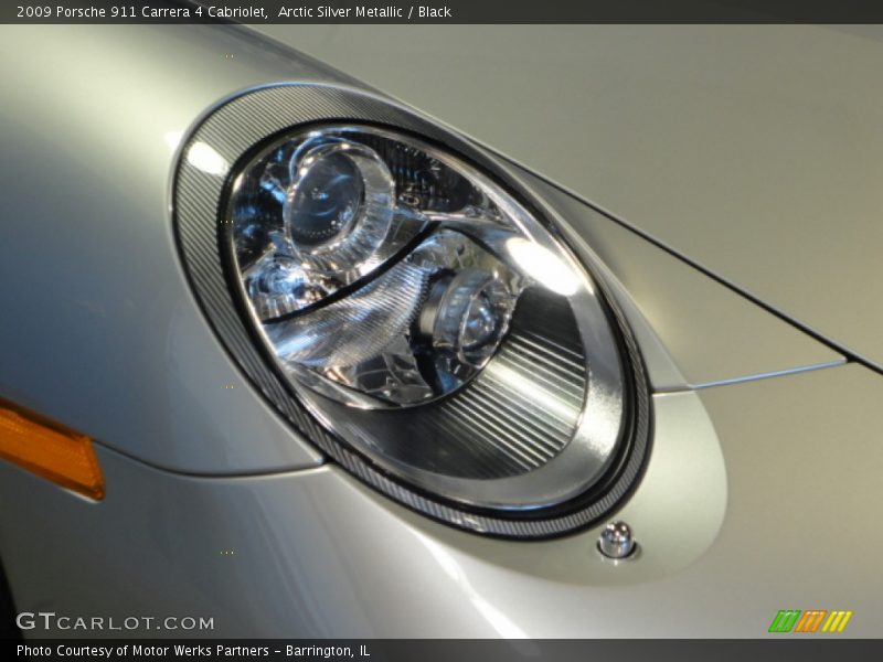 Arctic Silver Metallic / Black 2009 Porsche 911 Carrera 4 Cabriolet