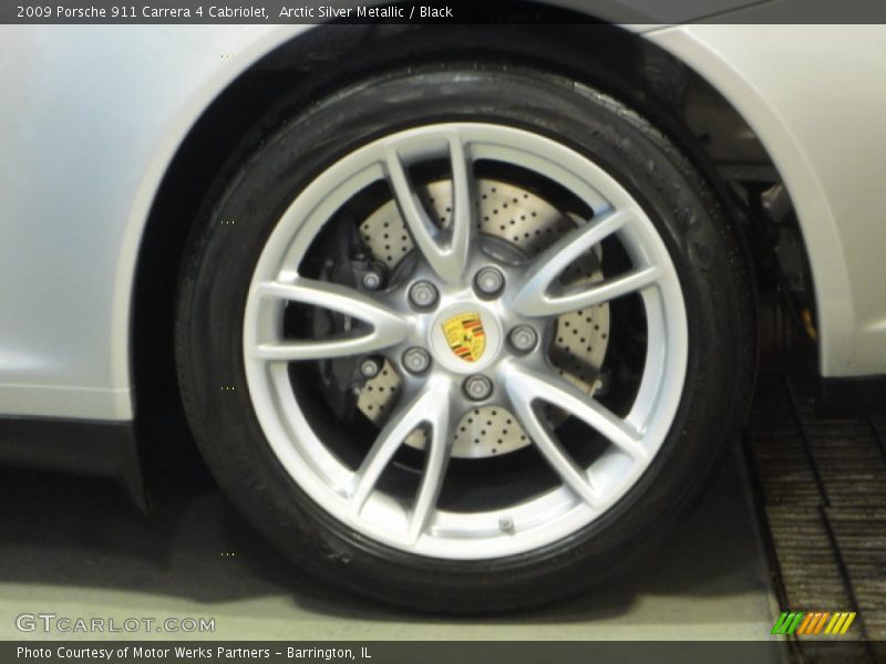 Arctic Silver Metallic / Black 2009 Porsche 911 Carrera 4 Cabriolet