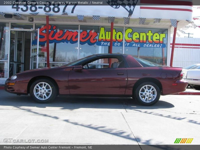 Monterey Maroon Metallic / Neutral 2002 Chevrolet Camaro Coupe