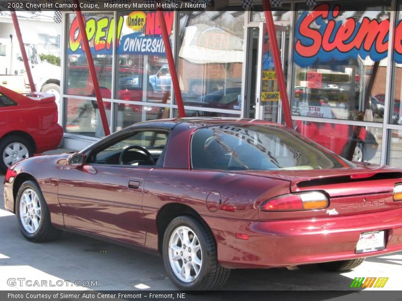 Monterey Maroon Metallic / Neutral 2002 Chevrolet Camaro Coupe
