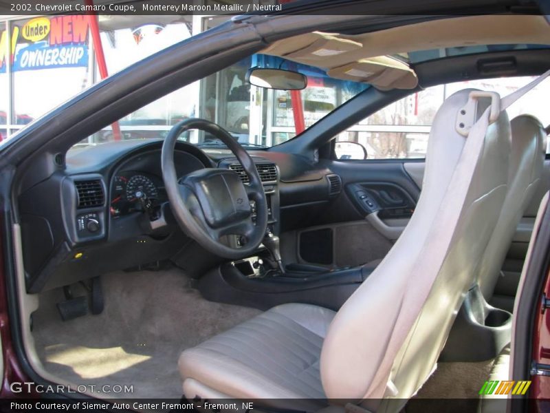 Monterey Maroon Metallic / Neutral 2002 Chevrolet Camaro Coupe