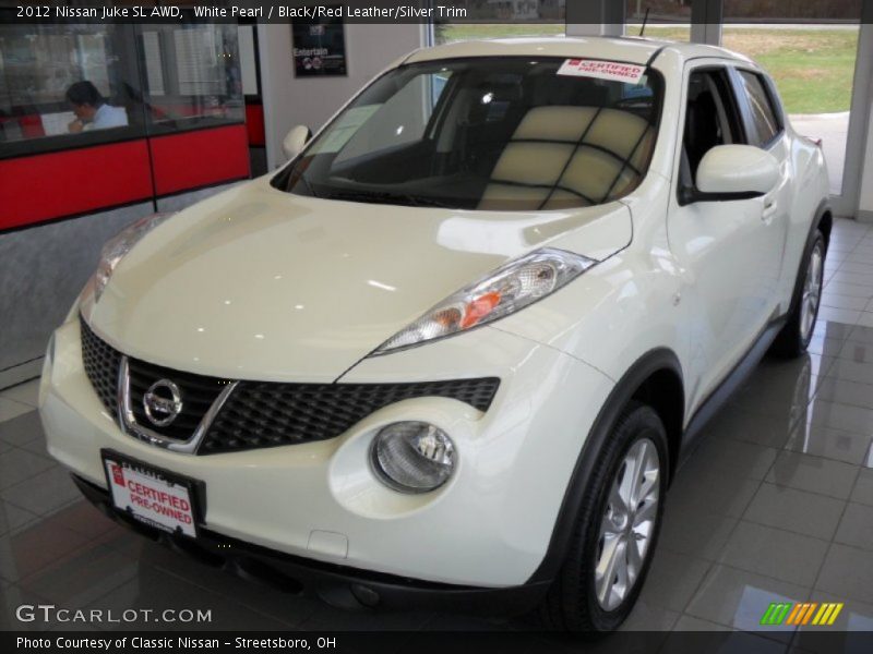 White Pearl / Black/Red Leather/Silver Trim 2012 Nissan Juke SL AWD