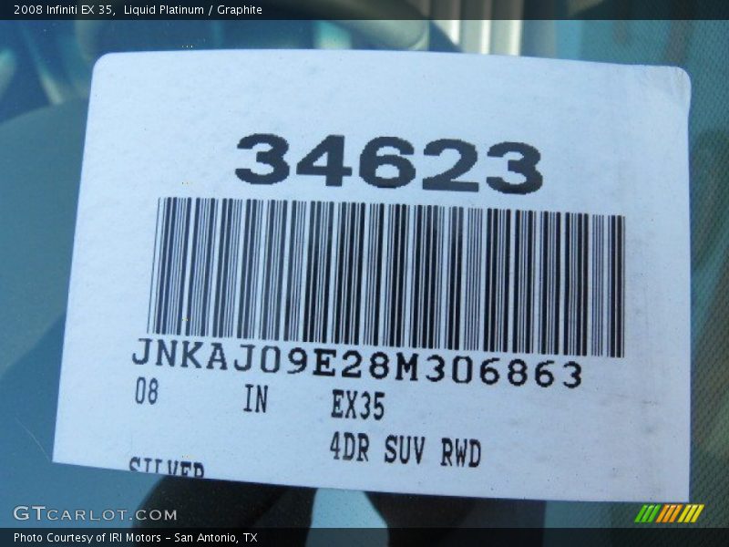 Liquid Platinum / Graphite 2008 Infiniti EX 35