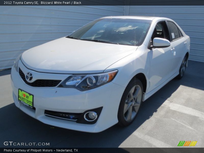 Blizzard White Pearl / Black 2012 Toyota Camry SE