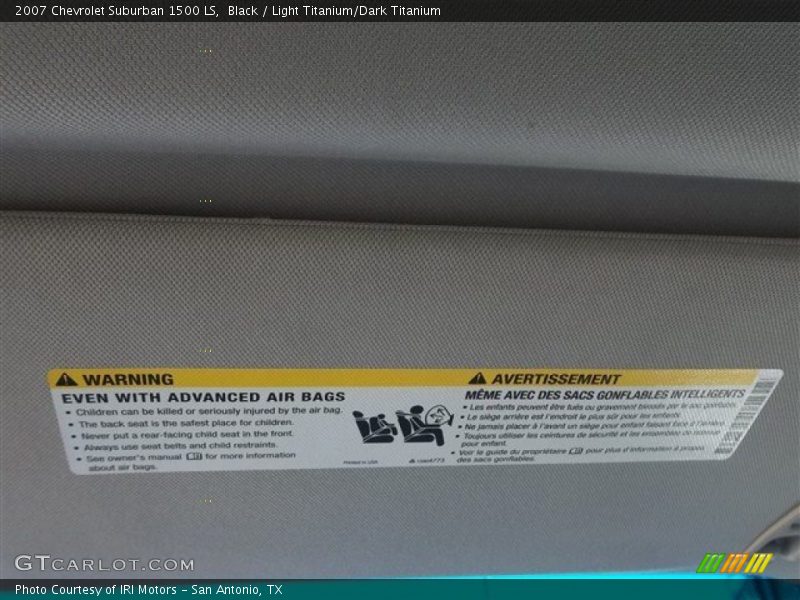 Black / Light Titanium/Dark Titanium 2007 Chevrolet Suburban 1500 LS