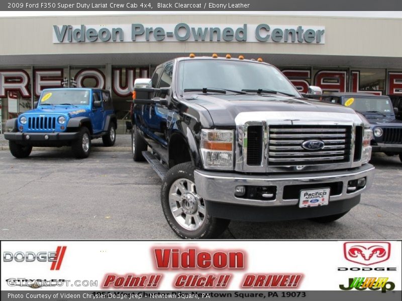 Black Clearcoat / Ebony Leather 2009 Ford F350 Super Duty Lariat Crew Cab 4x4