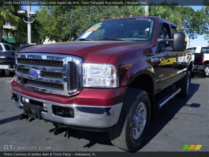 Dark Toreador Red Metallic / Medium Flint 2005 Ford F350 Super Duty Lariat SuperCab 4x4