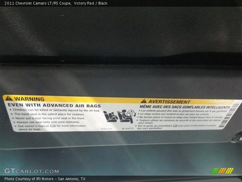 Victory Red / Black 2011 Chevrolet Camaro LT/RS Coupe