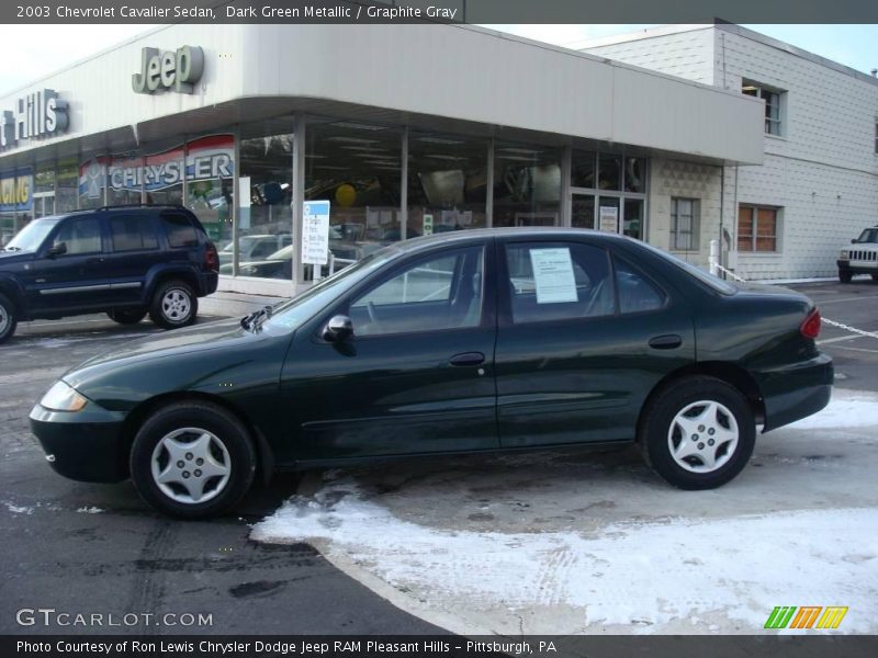 Dark Green Metallic / Graphite Gray 2003 Chevrolet Cavalier Sedan