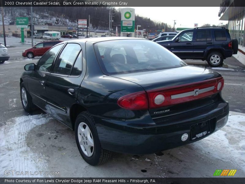 Dark Green Metallic / Graphite Gray 2003 Chevrolet Cavalier Sedan