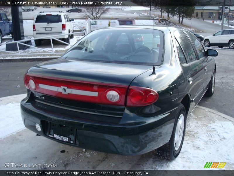 Dark Green Metallic / Graphite Gray 2003 Chevrolet Cavalier Sedan