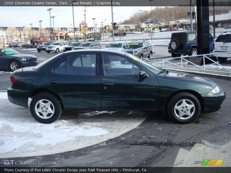 Dark Green Metallic / Graphite Gray 2003 Chevrolet Cavalier Sedan