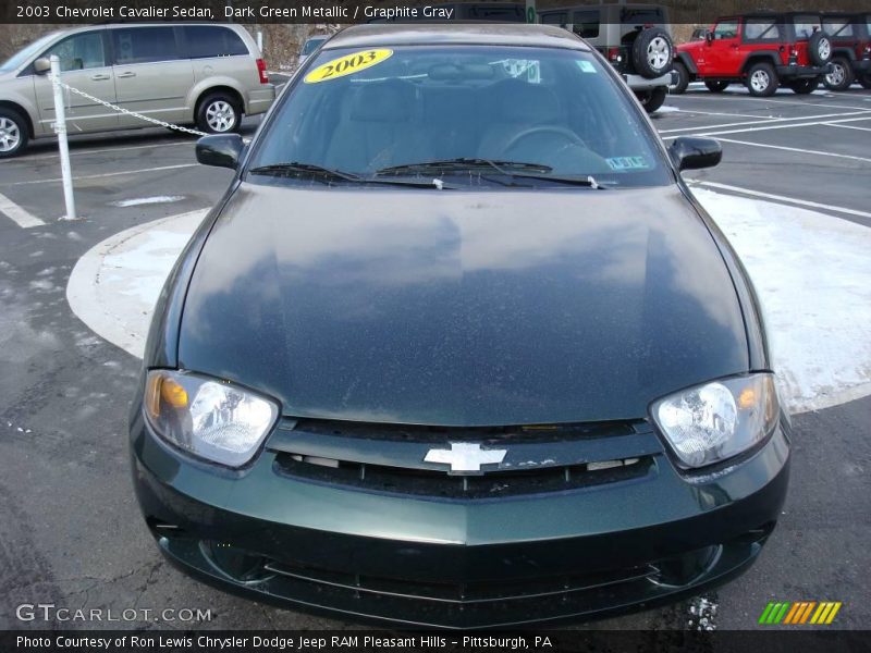 Dark Green Metallic / Graphite Gray 2003 Chevrolet Cavalier Sedan