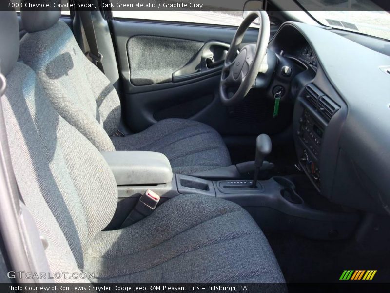 Dark Green Metallic / Graphite Gray 2003 Chevrolet Cavalier Sedan