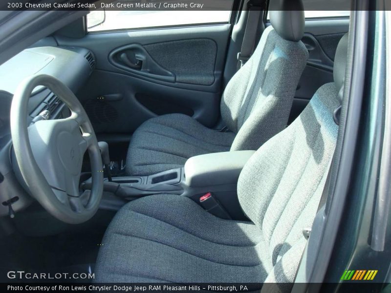 Dark Green Metallic / Graphite Gray 2003 Chevrolet Cavalier Sedan