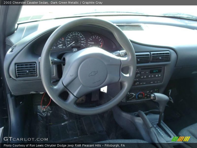 Dark Green Metallic / Graphite Gray 2003 Chevrolet Cavalier Sedan