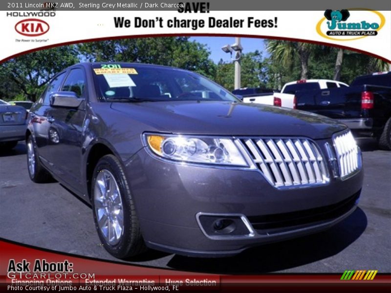 Sterling Grey Metallic / Dark Charcoal 2011 Lincoln MKZ AWD