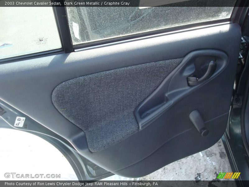 Dark Green Metallic / Graphite Gray 2003 Chevrolet Cavalier Sedan