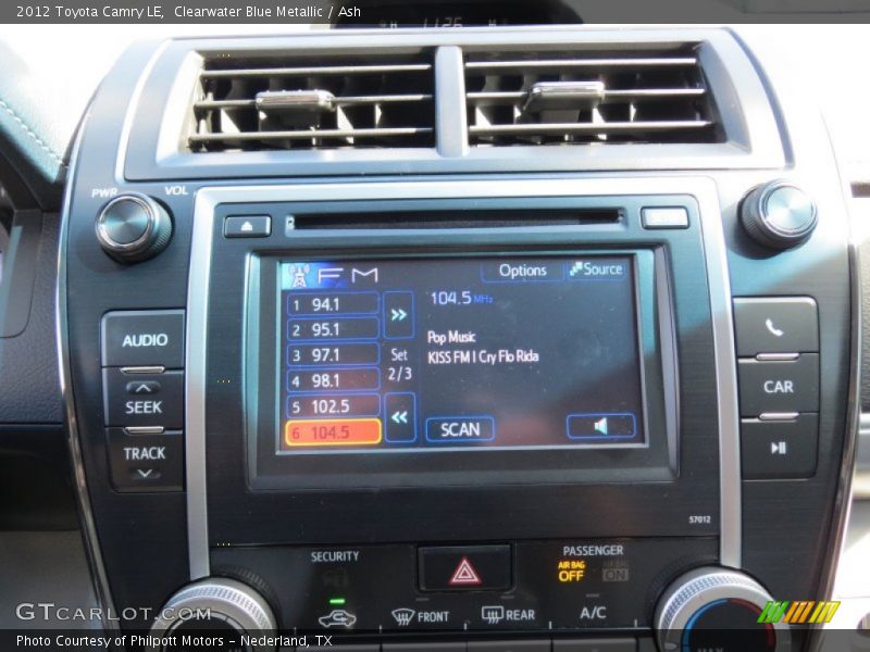 Clearwater Blue Metallic / Ash 2012 Toyota Camry LE