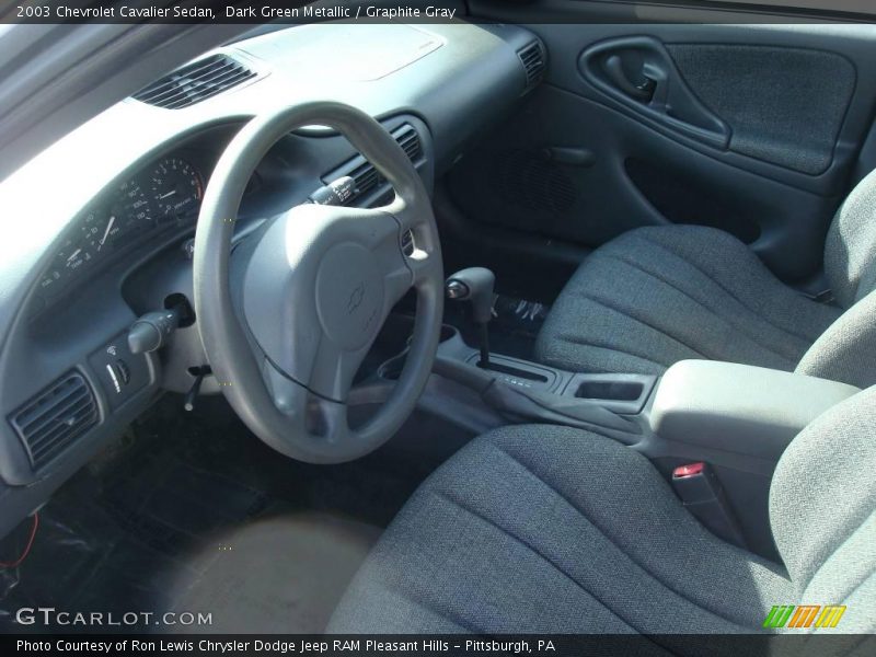 Dark Green Metallic / Graphite Gray 2003 Chevrolet Cavalier Sedan