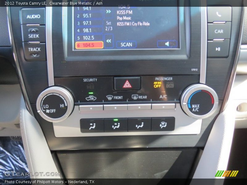 Clearwater Blue Metallic / Ash 2012 Toyota Camry LE