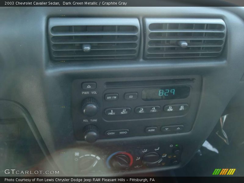 Dark Green Metallic / Graphite Gray 2003 Chevrolet Cavalier Sedan